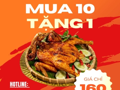 Đặt gà quay Biên Hòa – Gà Quay Trần Chung ưu đãi mua 10 tặng 1